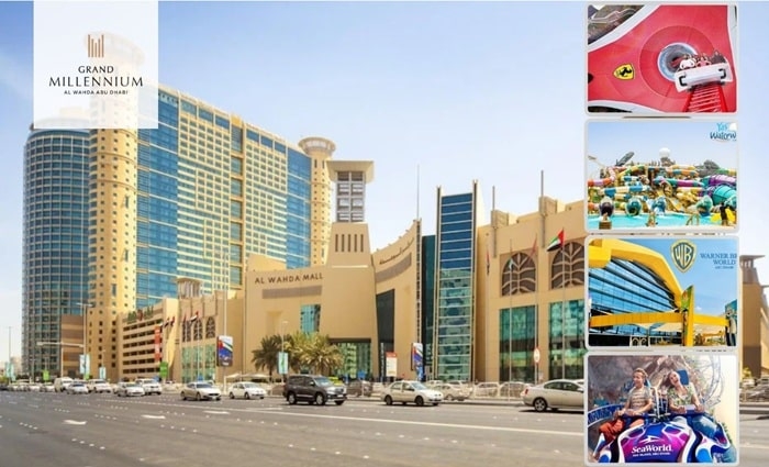 5* Grand Millennium Al Wahda Abu Dhabi with Yas Island Park Access